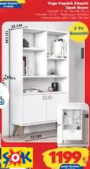 VEGA KAPAKLI KİTAPLIK OPAK BEYAZ